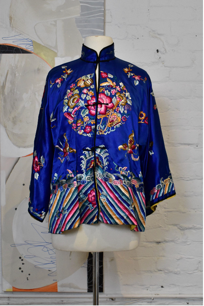 Vintage Chinese Silk Bai Hua Embroidered Silk Jacket
