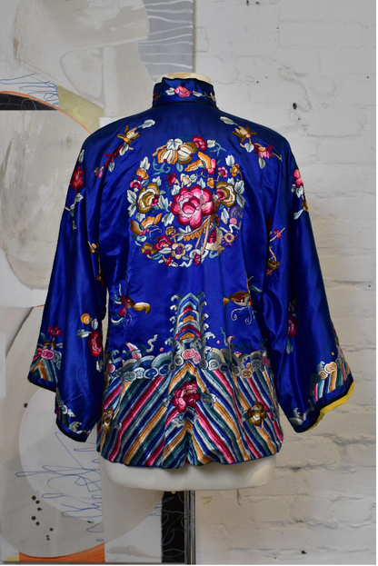 Vintage Chinese Silk Bai Hua Embroidered Silk Jacket