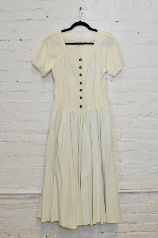Vintage 1980s "Ashlee California" White Dress