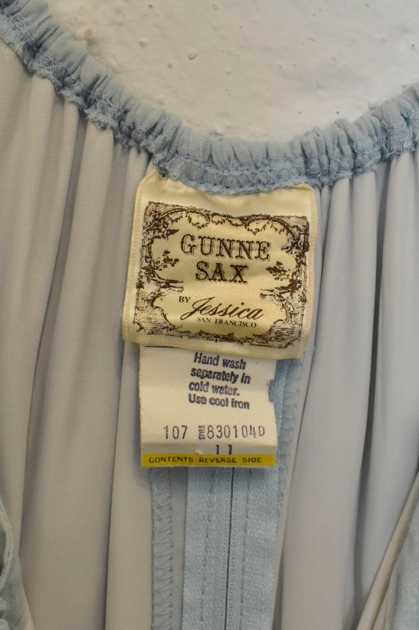 Vintage 1970s "Gunne Sax" Baby Blue Off The Shoulder Dress