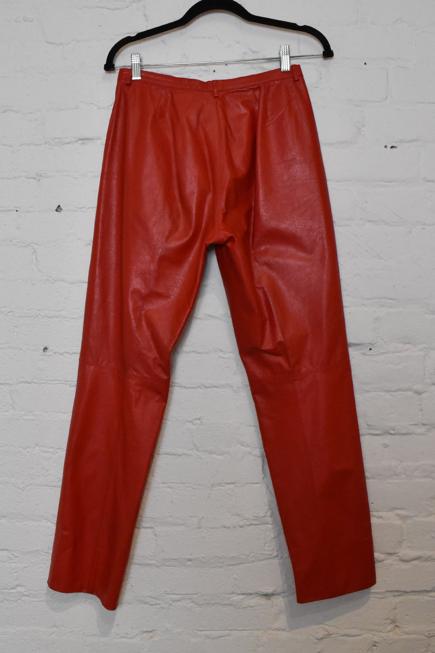 Vintage 1980s "Jota U. Cuero" Red Leather Pants