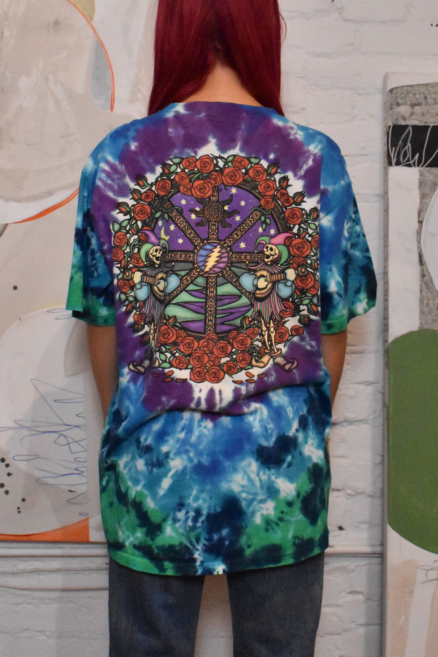 Vintage Y2k Grateful Dead Tye Dye Liquid Blue T-shirt