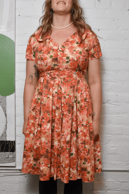 Vintage 1950s Home Made Floral Dress