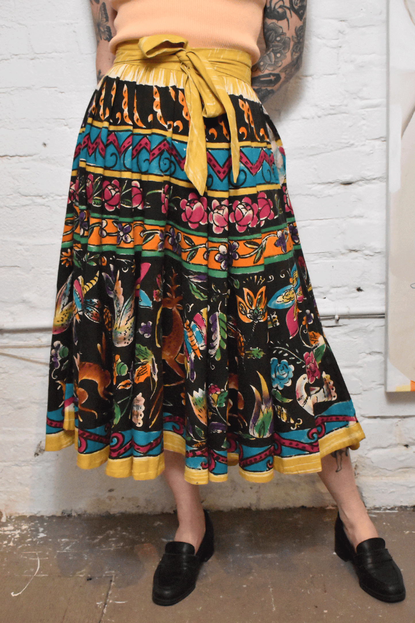Vintage 1950s "Roja" Hand Painted Skirt