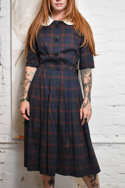 Vintage 1950s "Nelly Don" Plaid Dress