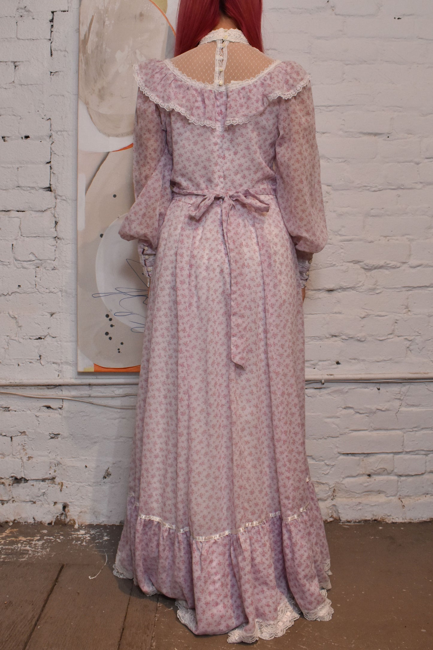 Vintage 1970s "Gunne Sax" Floral Prairie Dress