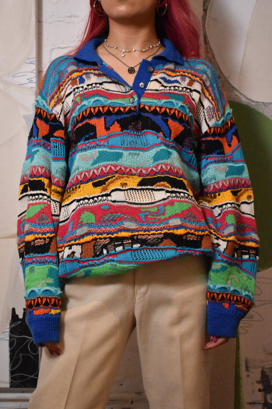 Vintage Coogi Australian Collared Sweater