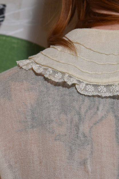 Antique Gauze Cotton Sheer Blouse