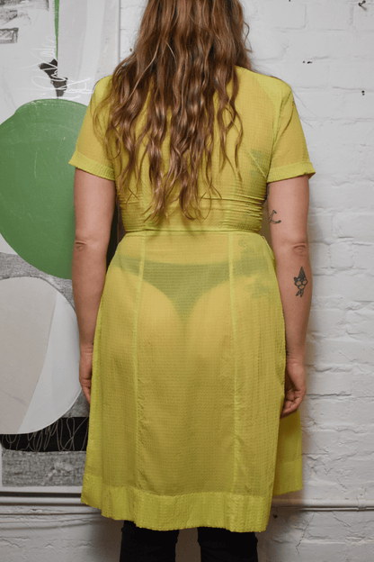 Vintage 1950s "A Mar Tee" Neon Lime Dress