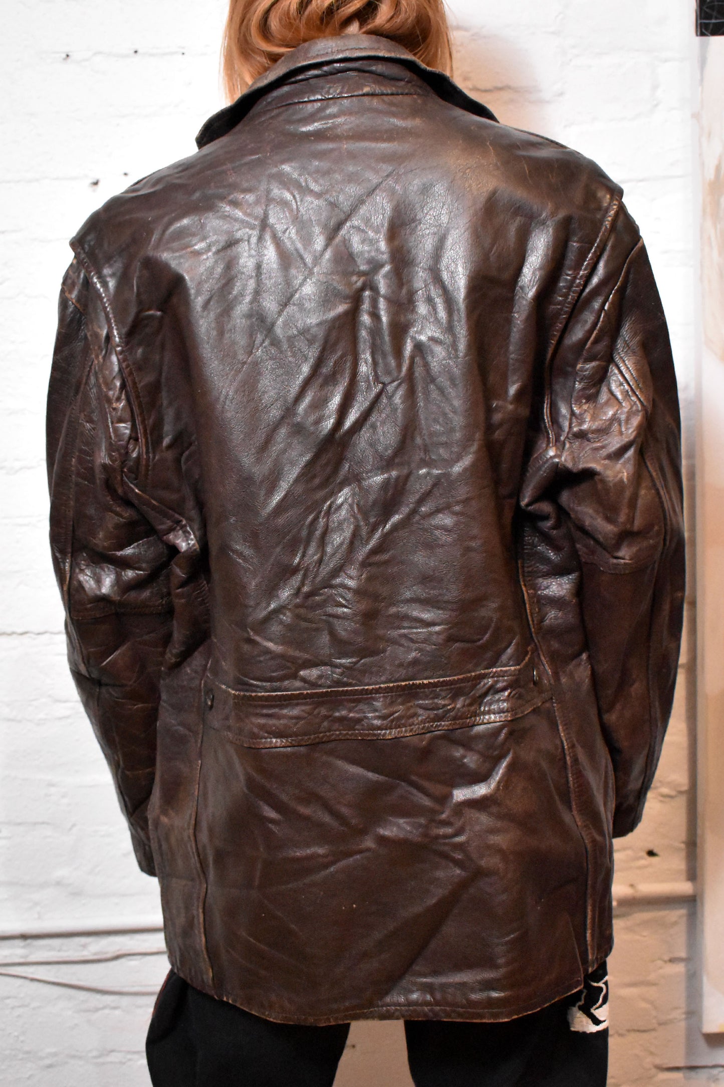 Vintage 1940s/50s Dark Brown Leather Jacket