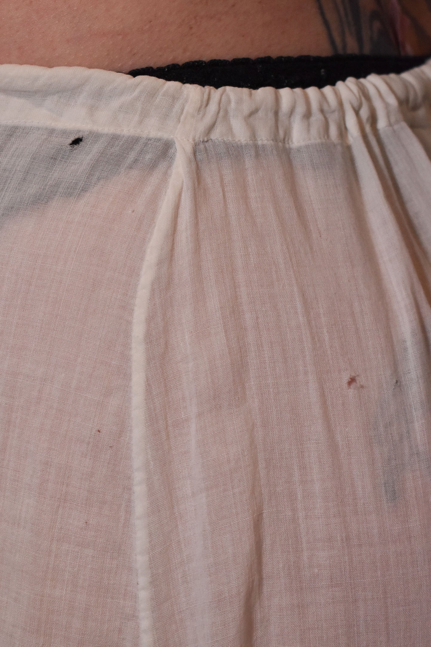 Antique Cotton Lace Trim Skirt