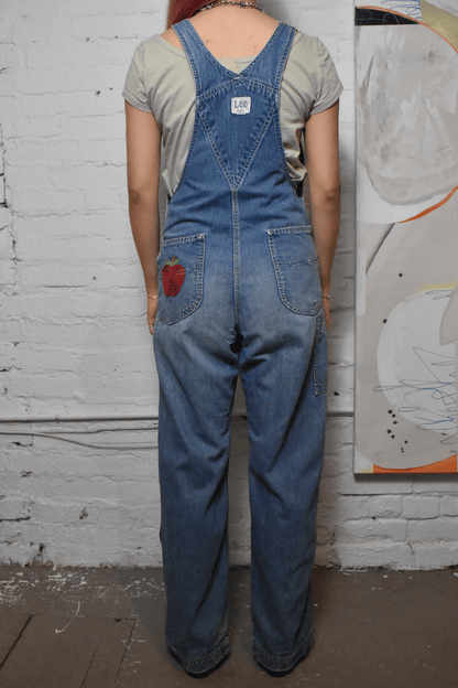 Vintage "Lee" Denim Overalls With Embroidery Details