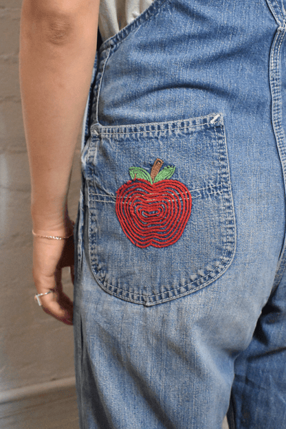 Vintage "Lee" Denim Overalls With Embroidery Details