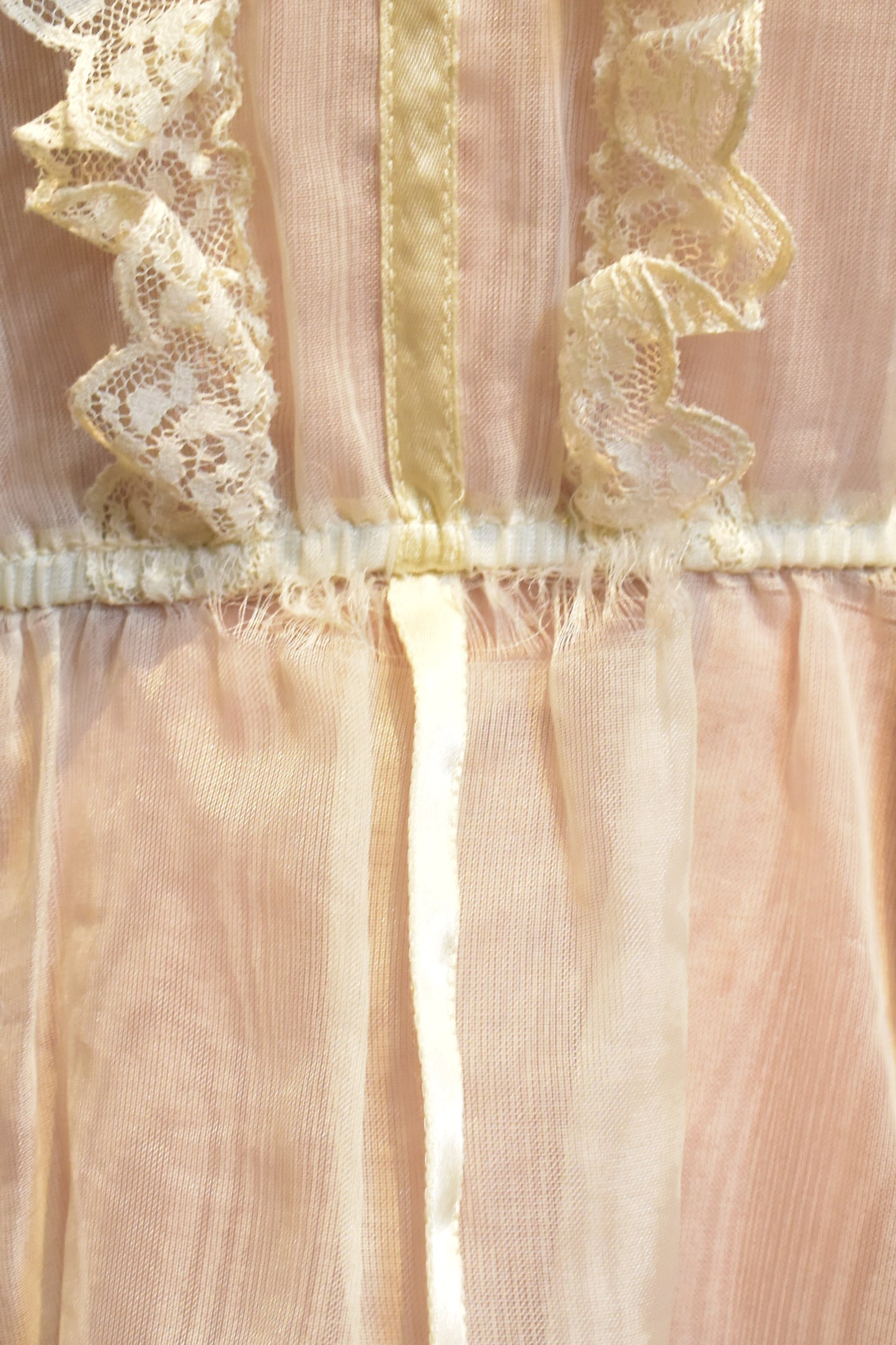 Vintage 1970s/80s Gunne Sax Ivory Sheer Dress