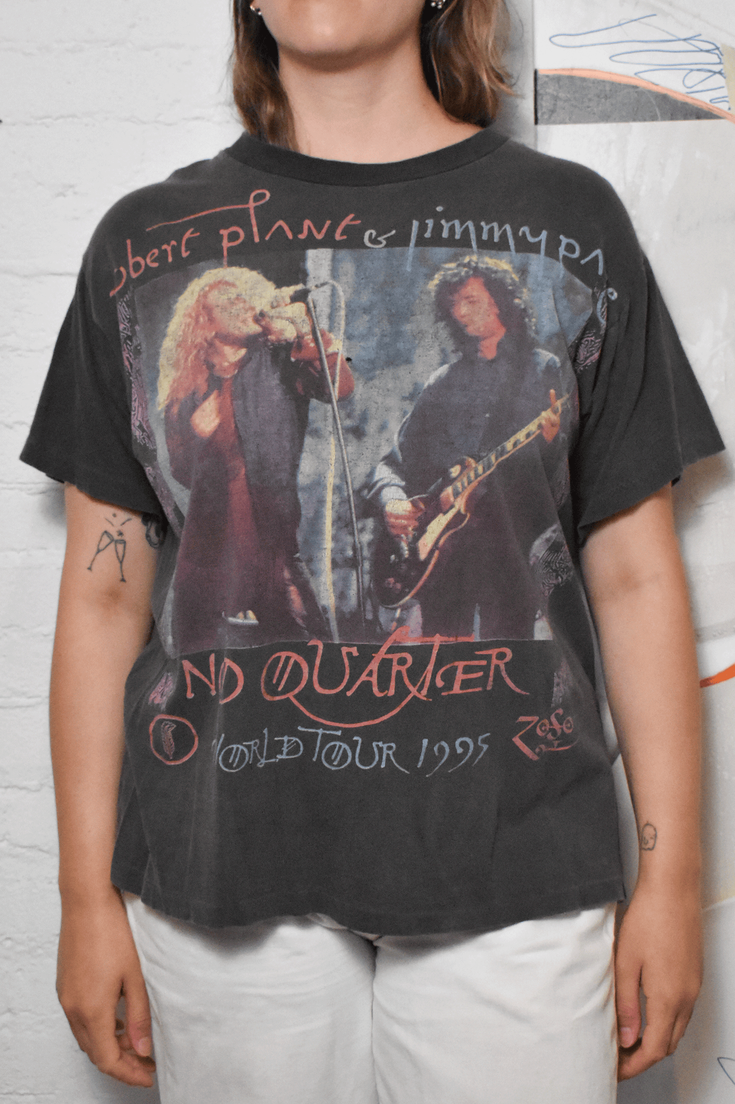 Vintage 1995 "Jimmy Page Robert Plane No Quarter World Tour" Led Zeppelin T-shirt
