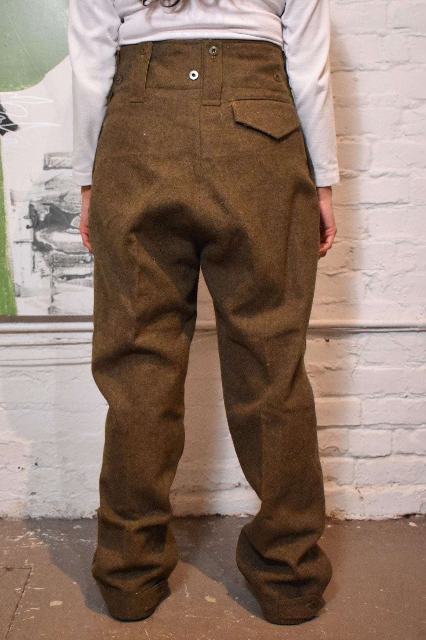 Vintage 1950s Wool Army Trousers