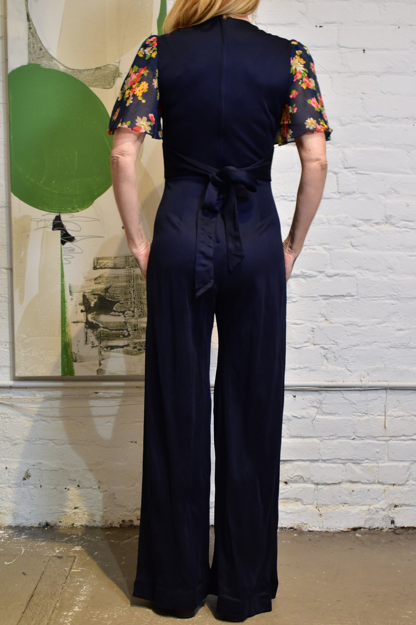 Vintage 1970s "Young Edwardian by Arpeja" Navy Blue Jumpsuit