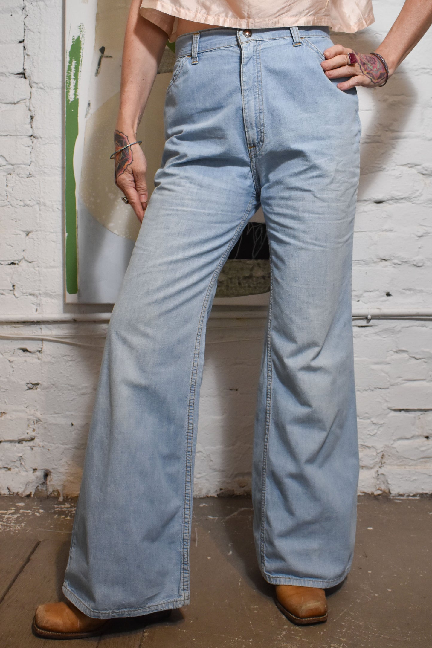 Vintage 1970s "Levi's" Orange Tab Big E Flared Jeans