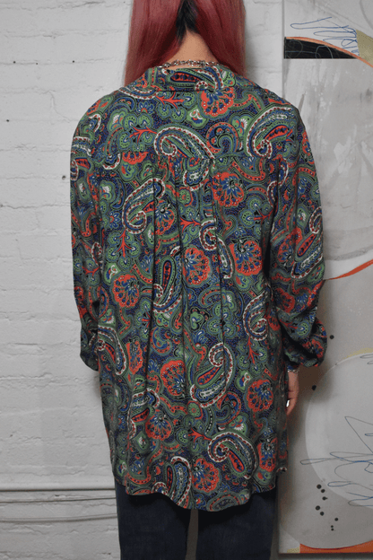 Vintage 1940s Chore Style Printed Shirt Jacket