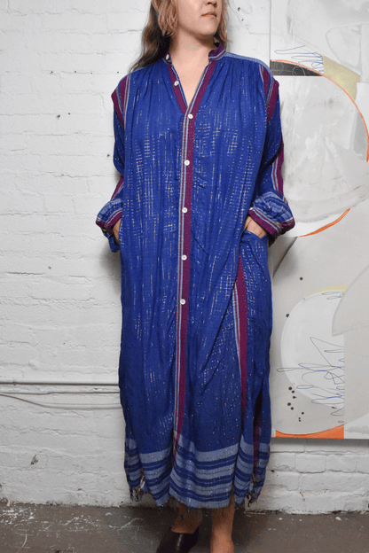 Vintage 1970s "Paul M. Ropp" Silver Plaid Rayon Vest Tunic Dress Set