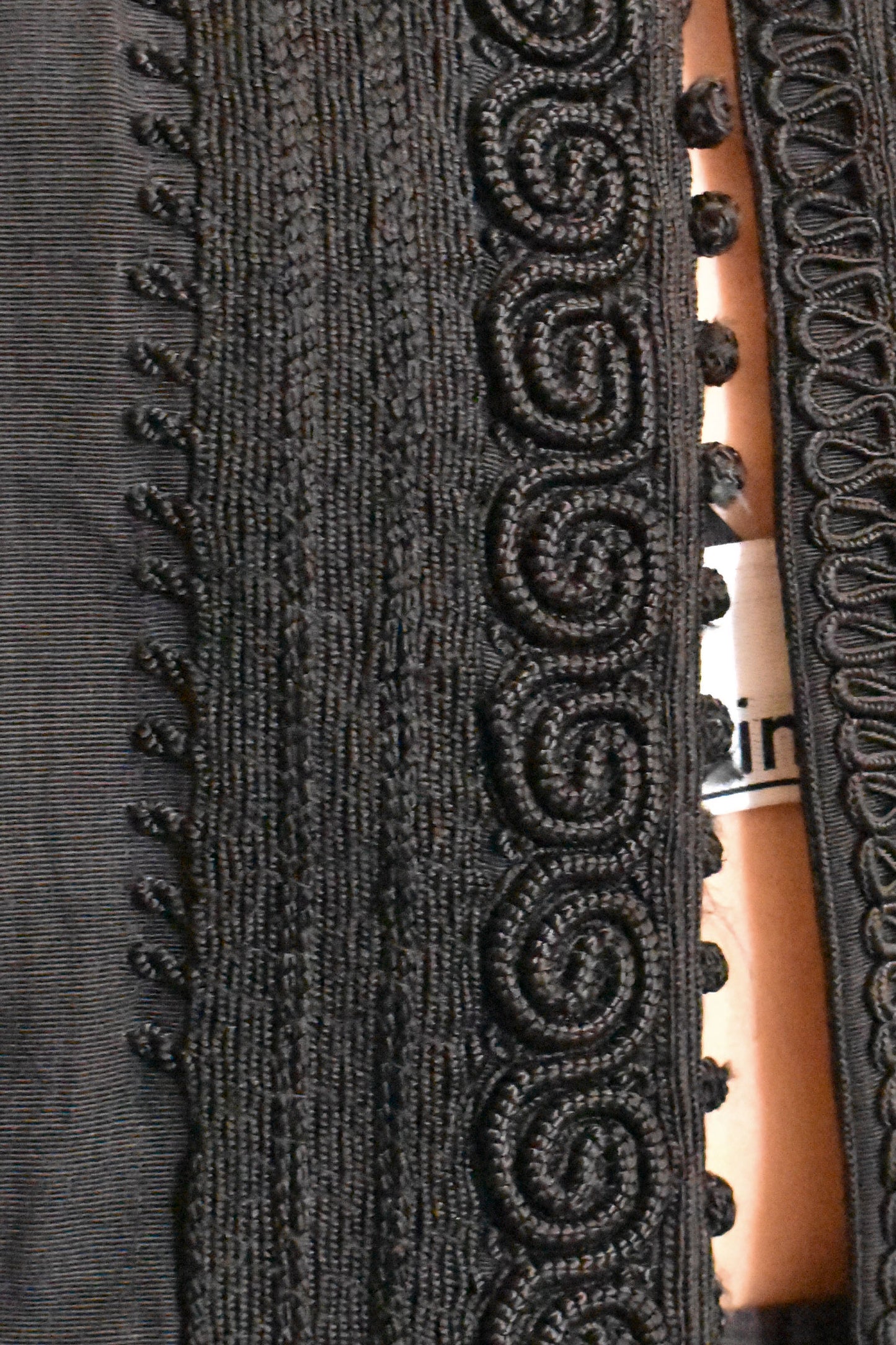 Antique Hand Embroidered Black Vest