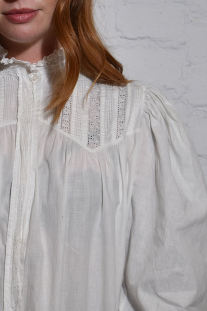 Antique White Cotton Night Dress