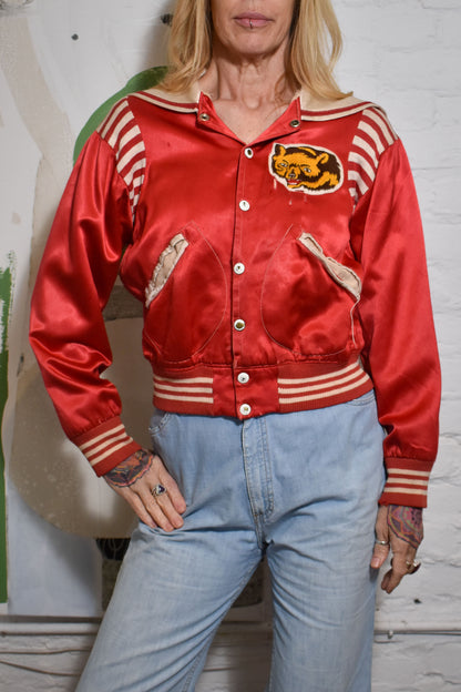 Vintage 1940s/50s "It's Barry in Brooklyn" Satin Varsity Jacket