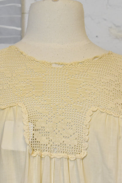 Vintage Antique White Cotton Crochet Nightgown