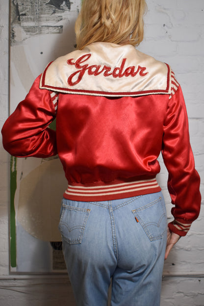 Vintage 1940s/50s "It's Barry in Brooklyn" Satin Varsity Jacket