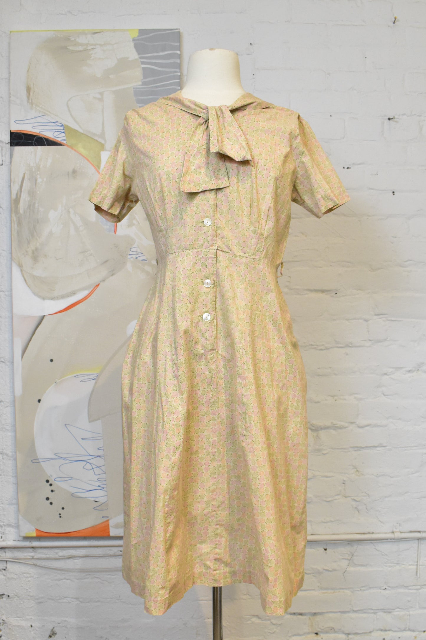 Vintage 1960's Pam Picket Floral Cotton Dress
