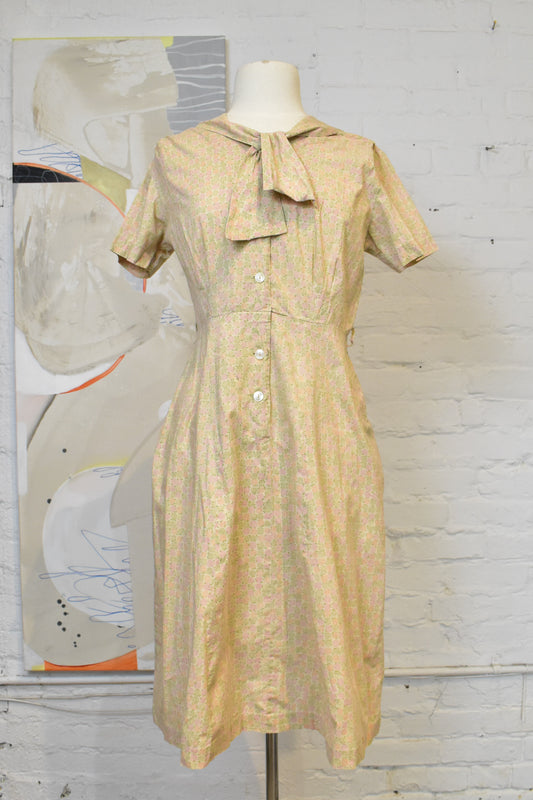 Vintage 1960's Pam Picket Floral Cotton Dress