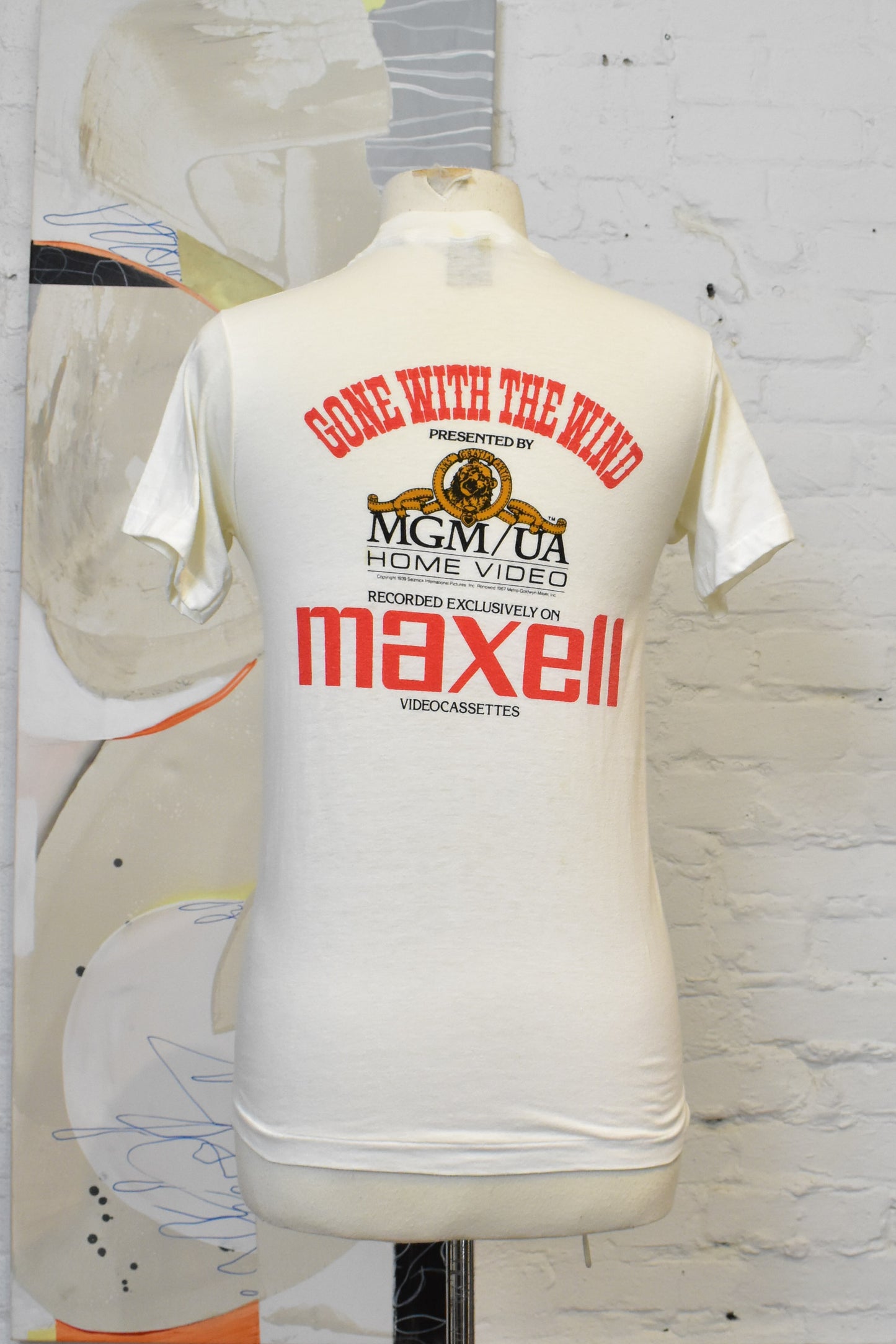Vintage 1980s "Gone With The Wind" Maxell MGM Home Video T-shirt