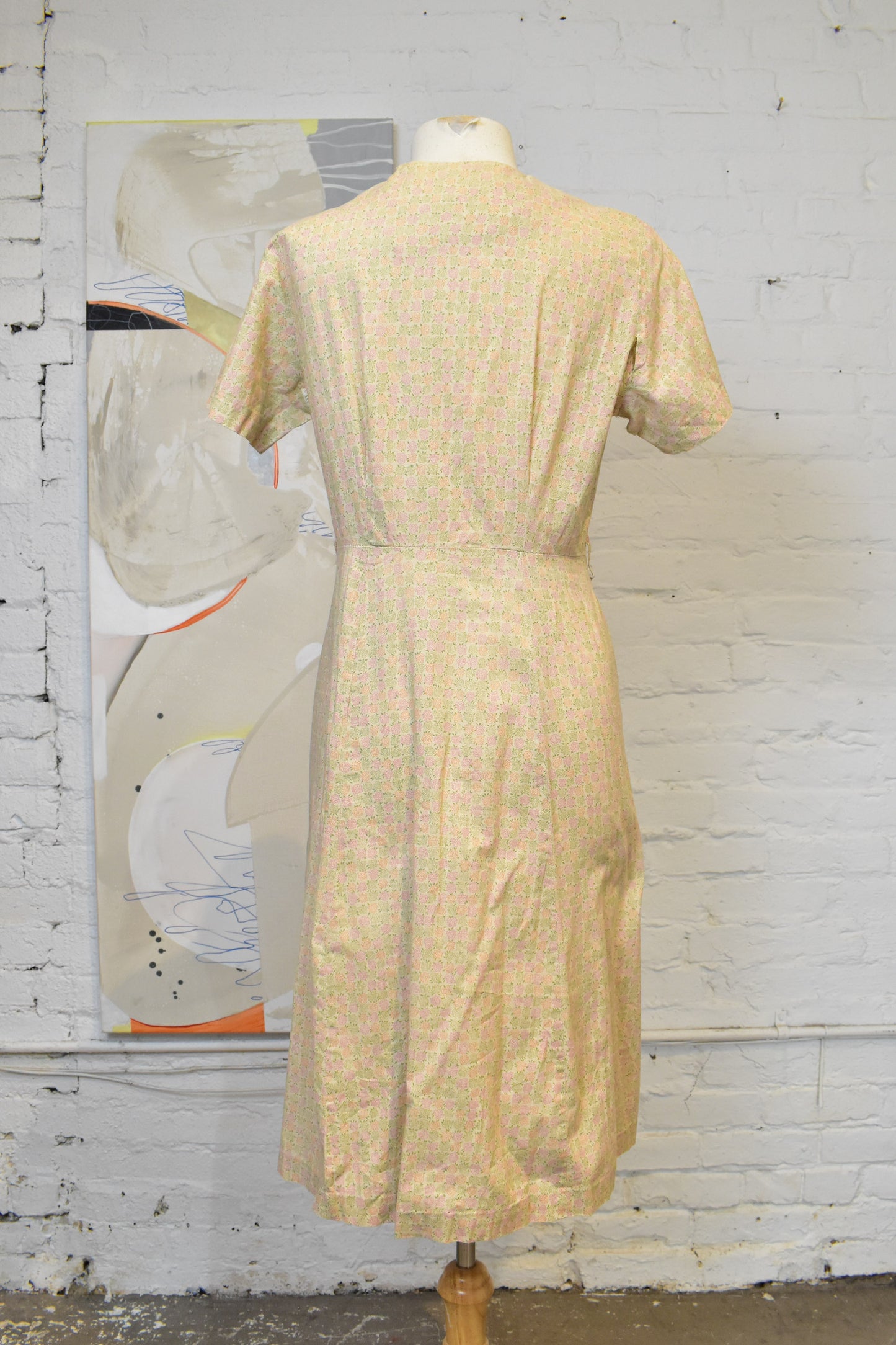 Vintage 1960's Pam Picket Floral Cotton Dress