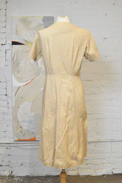 Vintage 1960's Pam Picket Floral Cotton Dress
