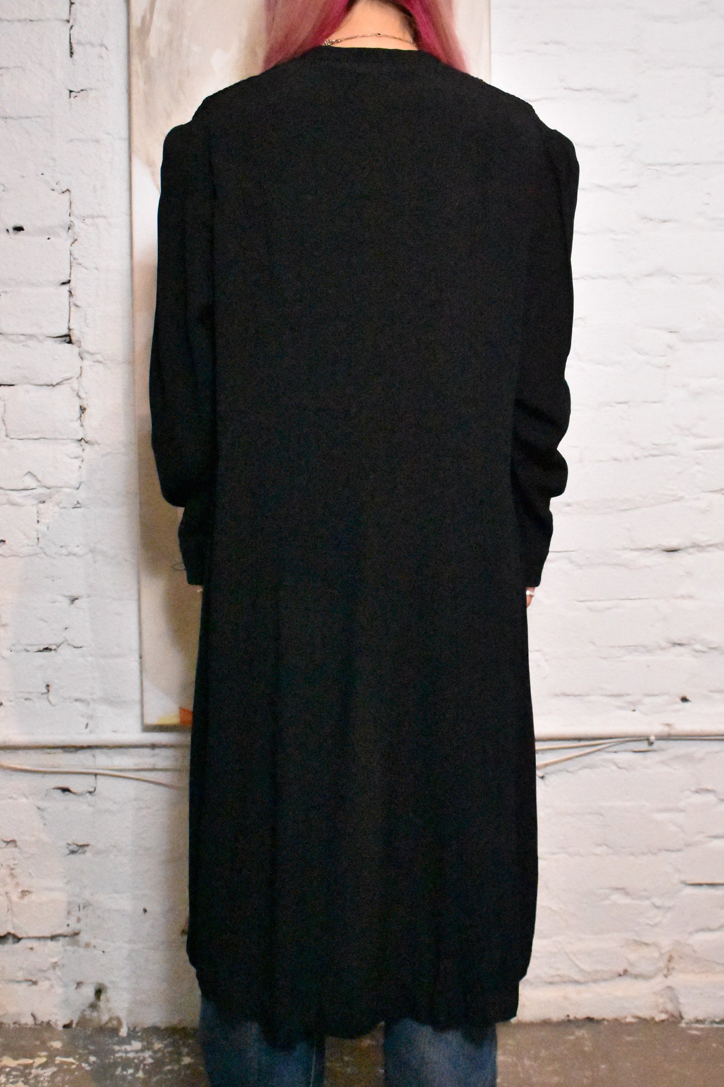 Vintage 1930s Black Silk Light Coat