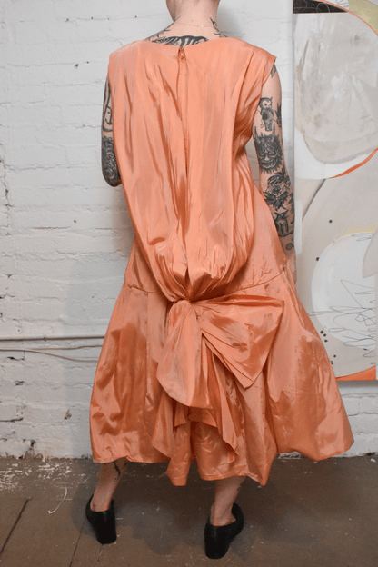 Vintage 1950s Salmon Pink Taffeta Dress