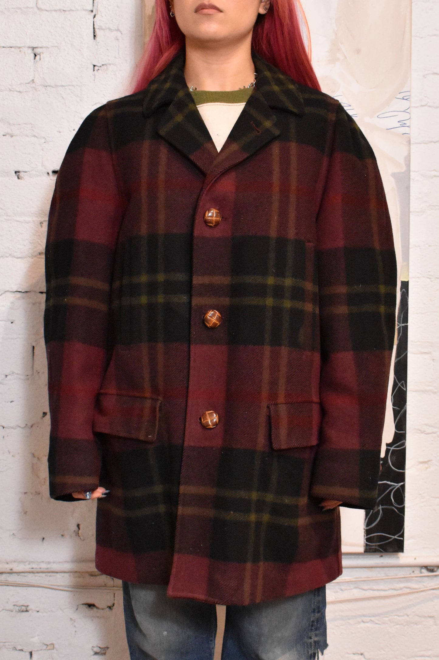 Vintage 1950s/60s "Pendleton" Heavy Wool Plaid Coat