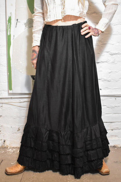 Vintage Antique Black Petticoat Skirt