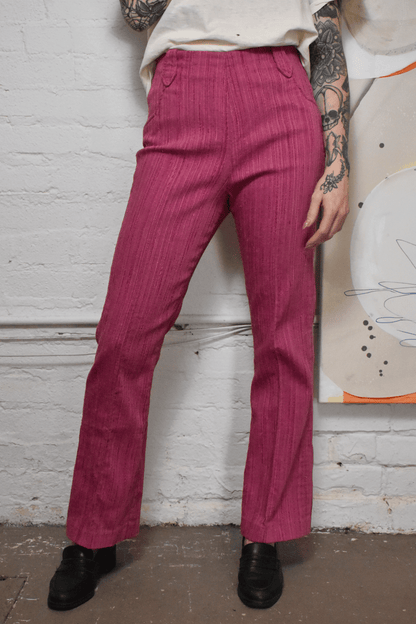 Vintage 1970s "Lasso" Textured Hot Pink Western Trousers