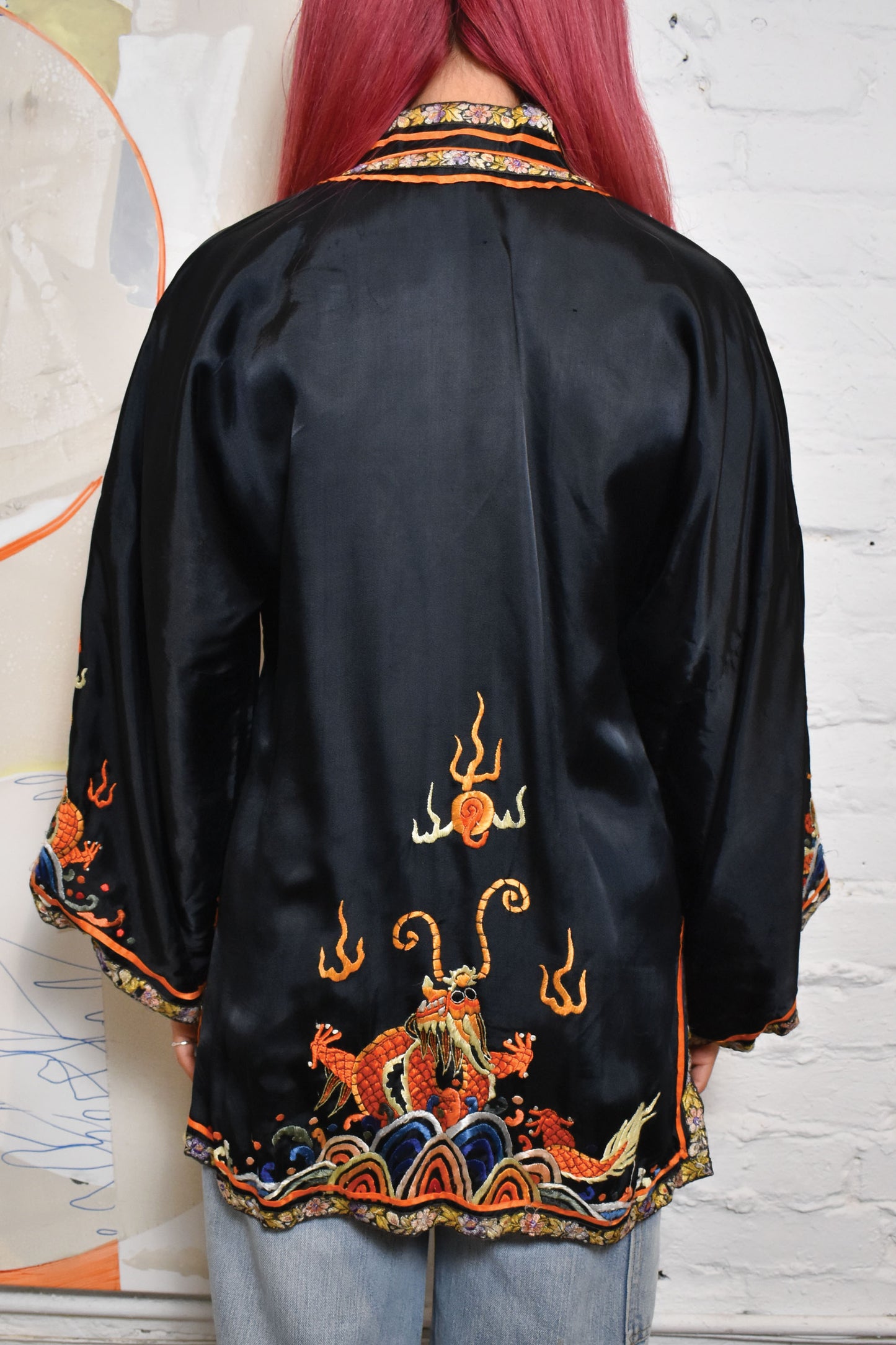 Antique Satin/Pongee Silk Lined Jacket/Top