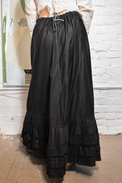 Vintage Antique Black Petticoat Skirt