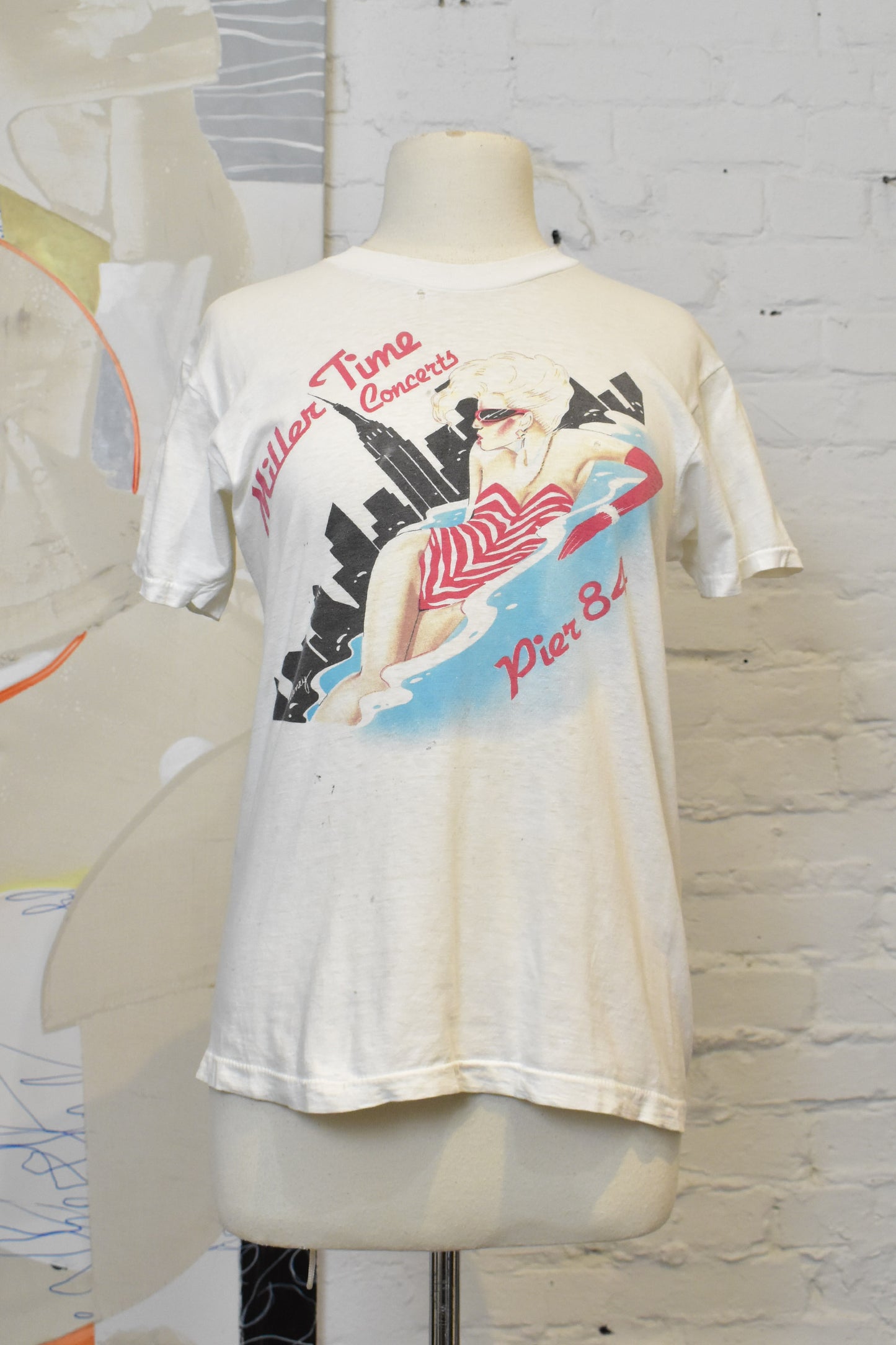Vintage 1980s Miller Time Concerts Pier 84 T-shirt