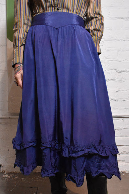 Vintage 1970s "Gunne Sax" Taffeta Prairie Skirt