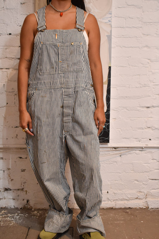 Vintage 1940's Lee Can't Bust Em' Union Made Carpenter Pinstriped Overalls