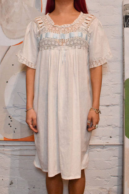 Antique White Cotton Night Dress