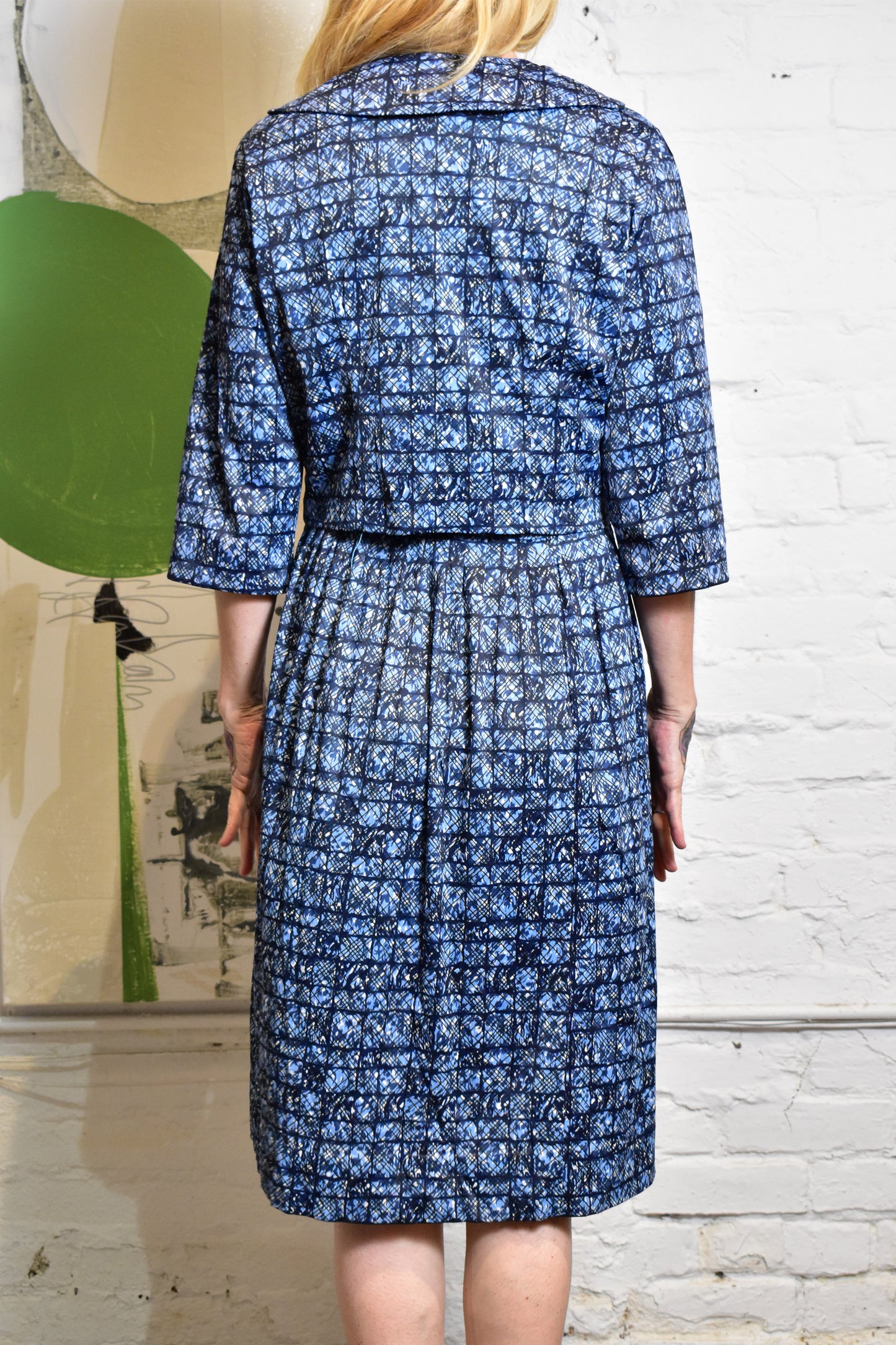 Vintage 1940s/50s Blue Two Piece Set Shirt Dress With Cropped Jacket – The Only Vintage Vintage 1940s/50s Blue Two Piece Set Shirt Dress With Cropped Jacket – The Only Vintage