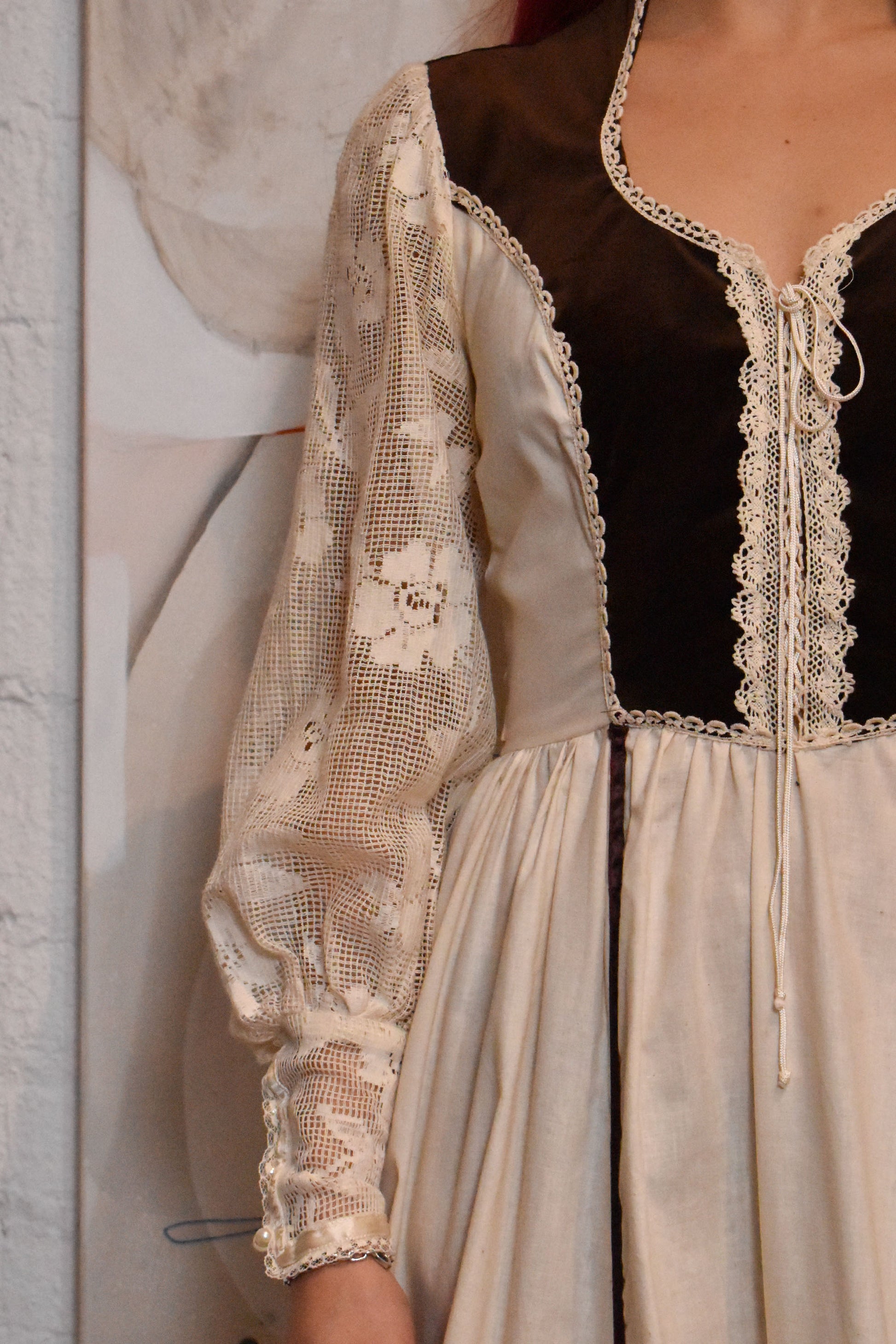 Vintage 1970s "Gunne Sax" Velvet And Crochet Maxi Dress The Only Vintage Vintage 1970s "Gunne Sax" Velvet And Crochet Maxi Dress The Only Vintage