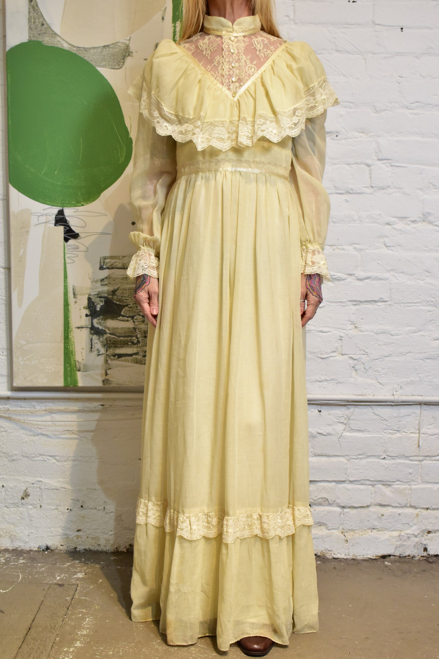 Vintage 1970s Gunne Sax Style Prairie Dress