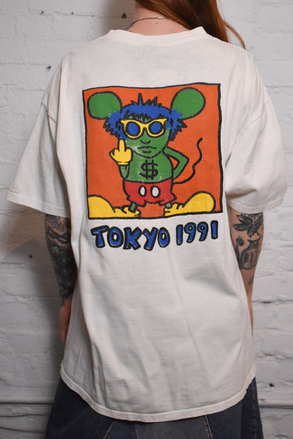 Vintage 1991 Keith Haring Andy Warhol "Andy Mouse" T-shirt