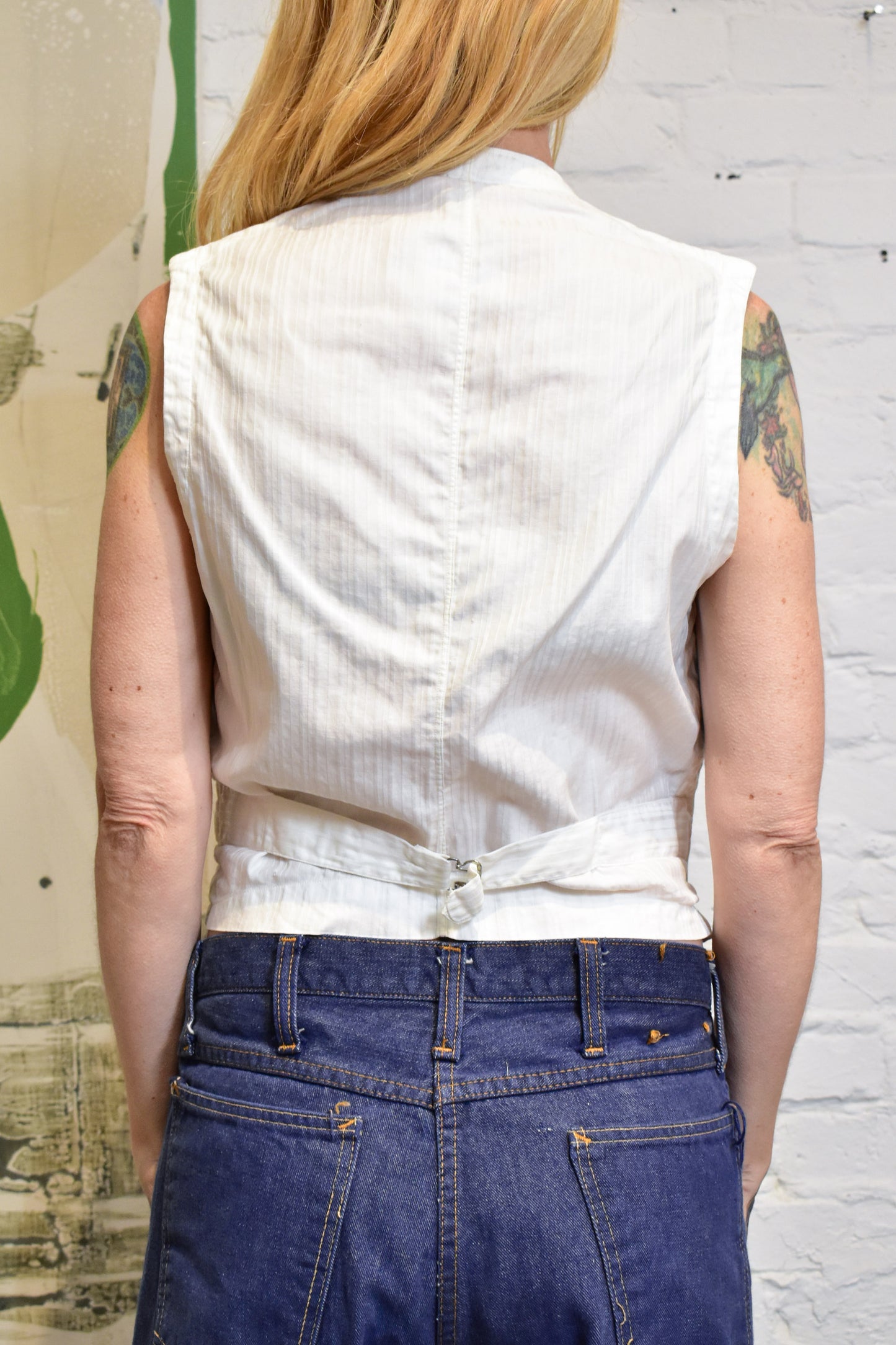 Vintage 1930s White Cotton Vest